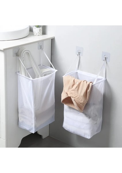 40X24X14CM Duvara Monte Sadelik Çamaşır Sepeti Kirli Giysiler Banyo Balkonu Için Saklama Çantası Asma (Yurt Dışından) modelleri
