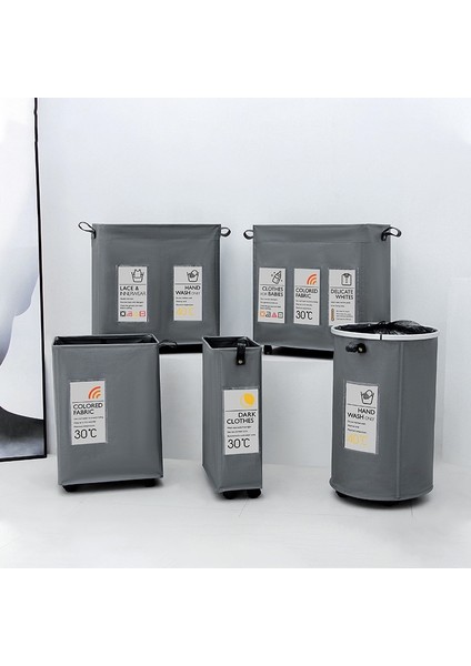 WD3-053 42L Stili Home Rolling Slim Katlanabilir Çamaşır Sepeti Organizatör Kirli Giysi Sepetleri Evrensel Tekerlekli 2 Bölme (Yurt Dışından) fırsatları