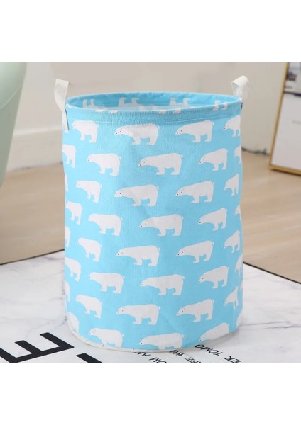 A-10 Stili Pamuk Keten Kirli Çamaşır Sepeti Katlanabilir Yuvarlak Su Geçirmez Organizatör Kova Giyim Çocuk Oyuncağı Büyük Kapasiteli Depolama Ev (Yurt Dışından)