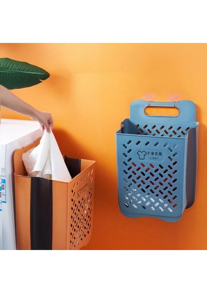 Turuncu-L Tarzı Yaratıcı Duvar Katlanabilir Kirli Giysi Saklama Sepeti Plastik Organizatör Sepeti Katlanabilir Büyük Çamaşır Sepeti Çamaşır Sepeti (Yurt Dışından) fırsatları