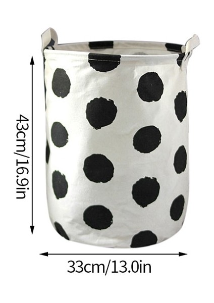 Siyah Nokta S Stili Katlanabilir Çamaşır Sepeti Kirli Giysiler Çocuk Oyuncakları Depolama Sepeti Ev Organizatör Kolları ile Büyük Varil Kovalar Çamaşır Sepet (Yurt Dışından)