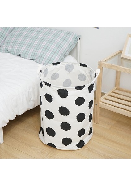 Siyah Nokta S Stili Katlanabilir Çamaşır Sepeti Kirli Giysiler Çocuk Oyuncakları Depolama Sepeti Ev Organizatör Kolları ile Büyük Varil Kovalar Çamaşır Sepet (Yurt Dışından) fırsatları