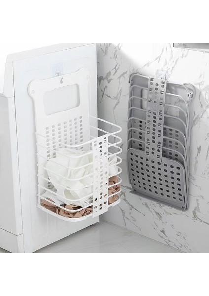 Büyük Gri Tarzı Katlanabilir Çamaşır Sepeti Saplı Çamaşır Ürünleri Konteynerler ve Kirli Giysiler Için Organizatör Oyuncaklar Ev Konforu Depolama (Yurt Dışından) modelleri