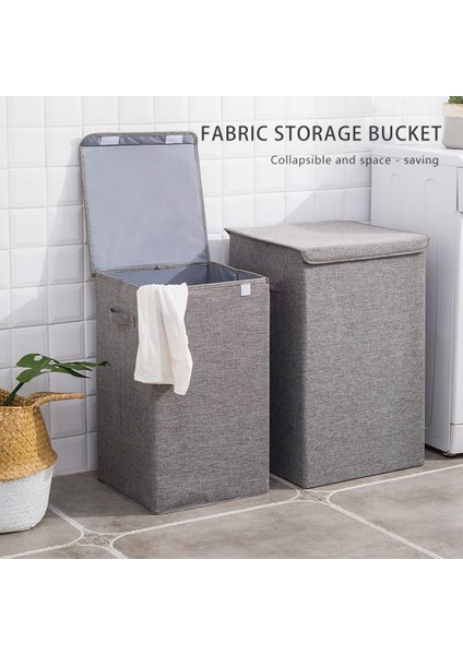 Yeşil Stil S Beden Kapaklı Pamuklu Keten Katlanır Çamaşır Sepeti Büyük Depolama Su Geçirmez Kirli Giysiler Kovası Ev Çamaşır Sepeti Depolama Sepeti (Yurt Dışından) fiyatları