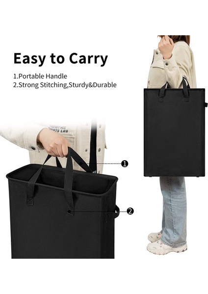 Siyah Stil Ev Ince Çamaşır Sepeti Sepet Depolama Organizatör 45L Katlanabilir Ince Kirli Elbise Sepeti Cesto Ropa Sucia (Yurt Dışından) indirimleri