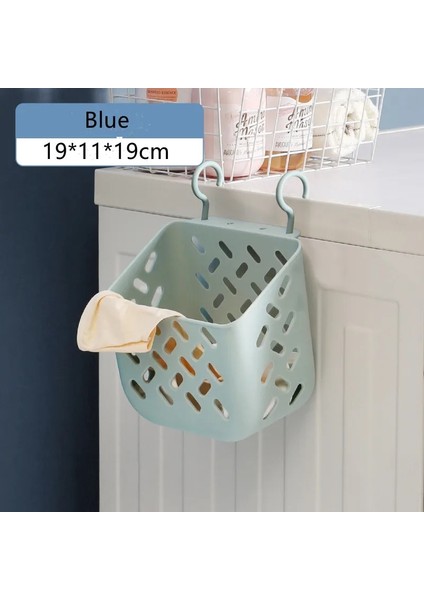No.4 Tarzı Ev Asılı Çamaşır Sepeti Katlanabilir Duvara Montaj Çamaşır Sepeti Banyo Giyim Tutucu Organizatör 2 Yapıştırıcı Kanca ile (Yurt Dışından)
