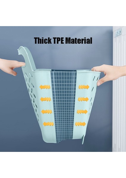No.4 Tarzı Ev Asılı Çamaşır Sepeti Katlanabilir Duvara Montaj Çamaşır Sepeti Banyo Giyim Tutucu Organizatör 2 Yapıştırıcı Kanca ile (Yurt Dışından) fırsatları