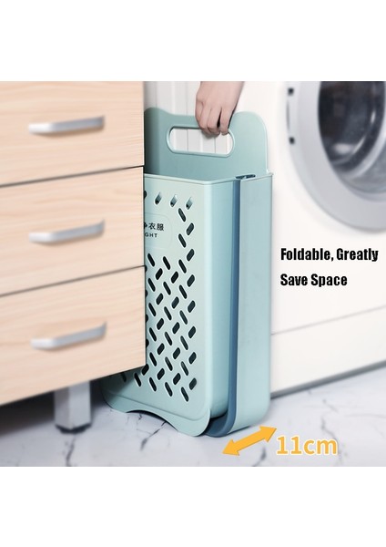 No.4 Tarzı Ev Asılı Çamaşır Sepeti Katlanabilir Duvara Montaj Çamaşır Sepeti Banyo Giyim Tutucu Organizatör 2 Yapıştırıcı Kanca ile (Yurt Dışından) indirimleri