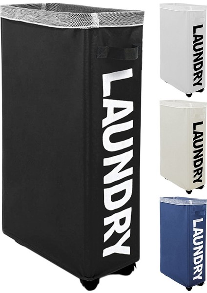 Açık Gri Tarzı Katlanabilir Yuvarlanan Çamaşırhane Ayakta Tekerlekli Yuvarlanan Çamaşır Sepeti Bin Giysileri Banyo Dairesi Için Çamaşır Sepeti (Yurt Dışından) fiyatları