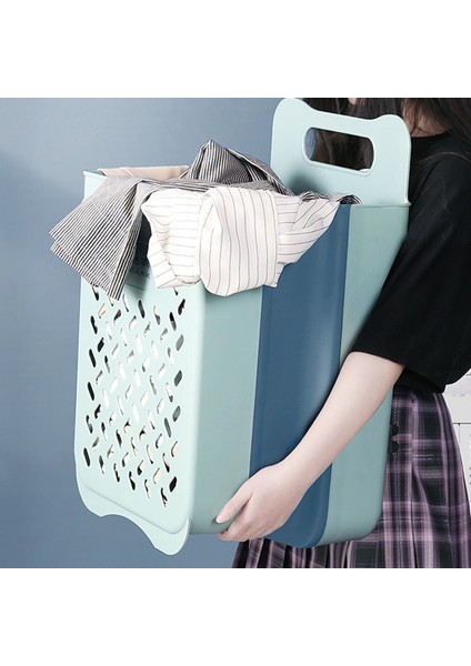 Mavi M Stili Katlanabilir Çamaşır Sepeti Kirli Giysi Saklama Sepeti Duvar Asılı Banyo Çamaşır Organizatör Giysi Kovası Ev Organizatör (Yurt Dışından) fırsatları