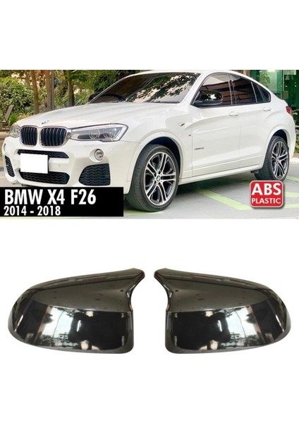 Bmw X4 F26 2014-2018 Yarasa Ayna Kapağı - Parlak Siyah Abs Plastik