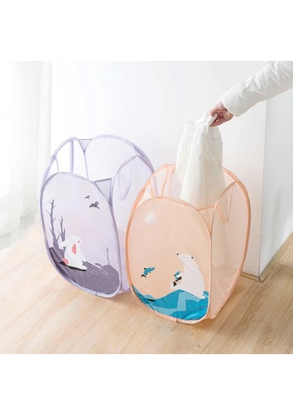 C Stili Katlanabilir Büyük Kapasiteli Kirli Elbise Sepeti Çamaşır Sepeti Kumaş Ağları Kordonlu Depolama Organizatör Kovası Ys-84 (Yurt Dışından) fırsatları