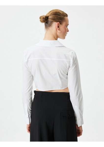 Crop Gömlek Fermuarlı Korse Detaylı Pamuklu fırsatları