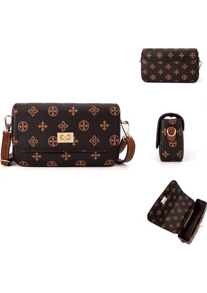 Kadın Cep Telefonu Çantası Retro Presbiyopi Kontrast Renkli Tek Omuz Crossbody Çanta Küçük Kare Çanta Kadın Çantası (Yurt Dışından)