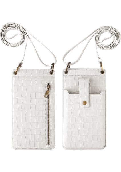 Çok Fonksiyonlu Crossbody Çanta Retro Avrupa ve Amerikan Mini Omuz Timsah Desenli Bozuk Para Cüzdanı (Yurt Dışından)