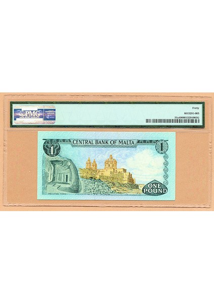 Malta 1 Lira 1967 (1973) Pick # 31A Pmg 40 Vf Ççt Sertifikali Banknot fiyatları