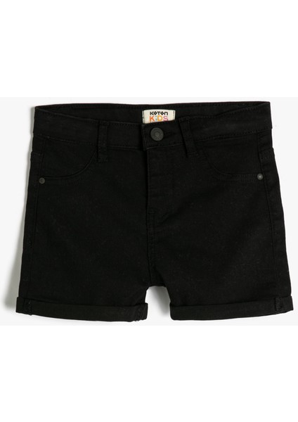 Kız Çocuk Pamuklu Kot Şort Cepli Nefes Alabilir Kumaş ile Günlük Kullanım İçin