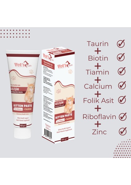 Kitten Paste Yavru Kediler için Gelişim Destekleyici Pasta 100g modelleri
