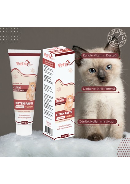 Kitten Paste Yavru Kediler için Gelişim Destekleyici Pasta 100g fırsatları