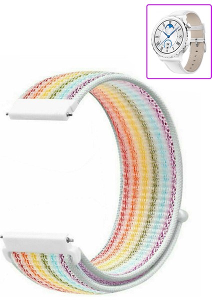 Huawei Watch Gt3 Pro 43MM Seramik ile Uyumlu Kordon Kumaş Desenli Cırt Cırtlı Spor Kayış fiyatları