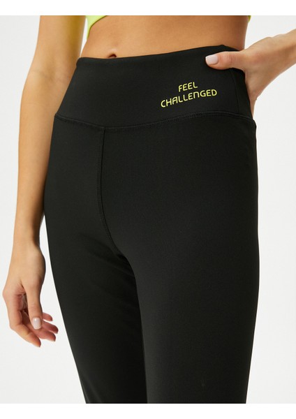 Spor Tayt Yüksek Bel Dar Kalıp Baskı Detaylı indirimleri