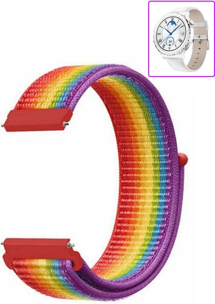 Huawei Watch Gt3 Pro 43MM Seramik ile Uyumlu Kordon Kumaş Desenli Cırt Cırtlı Spor Kayış fiyatları