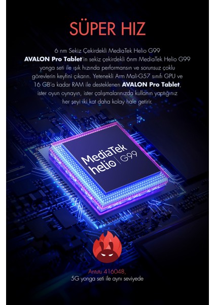 Avalon 256 GB Hafıza 8 GB Ram 10.36 Inc 2.4k 22.000 Mah Pil Harman Kardon Profesyonel Oyuncu Tableti