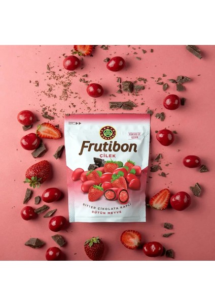 Frutibon Çilekli Bitter Çikolata Kaplı 50 gr x 10 Adet