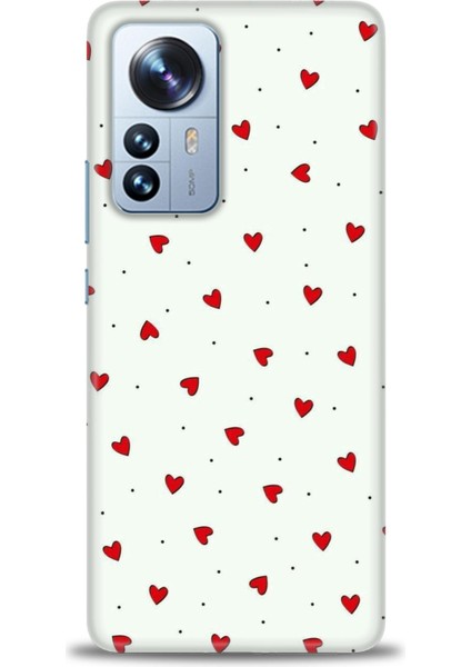 Xiaomi Mi 12 Kılıf Hd Baskılı Kılıf - Mini Mini Kalpler
