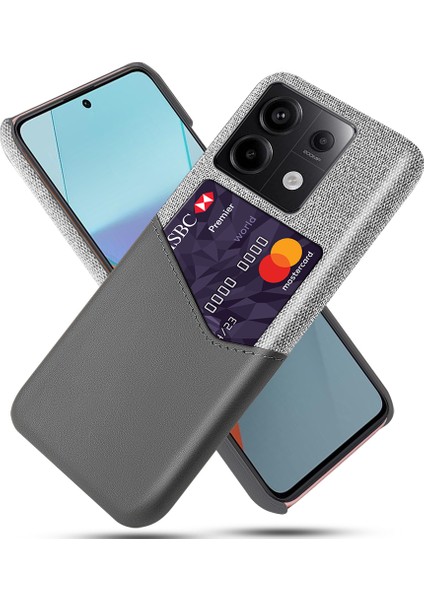 Xiaomi Redmi Note 13 Pro 5g Kumaş+Pu Deri+Pc Telefon Koruyucu Kapak Kart Yuvası (Yurt Dışından)