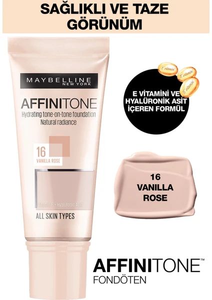 Maybelline New York Affinitone  Fondöten - 16 Vanilla Rose