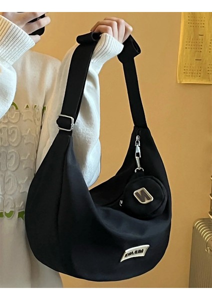 Büyük Kapasiteli Hilal Çanta, Bayan Messenger Çanta, Kanvas Çanta, Naylon Düz Renkli Bayan Omuz Çantası (Yurt Dışından) fiyatları