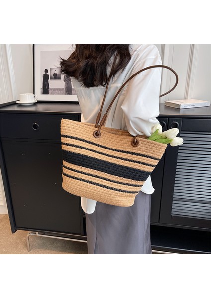 Kore Bayan Çantası, Gündelik Çapraz Omuz Çantası, Vahşi Büyük Kapasiteli Omuz Çantası, Çevre Dostu Dokuma Çanta, Hasır Çanta (Yurt Dışından)