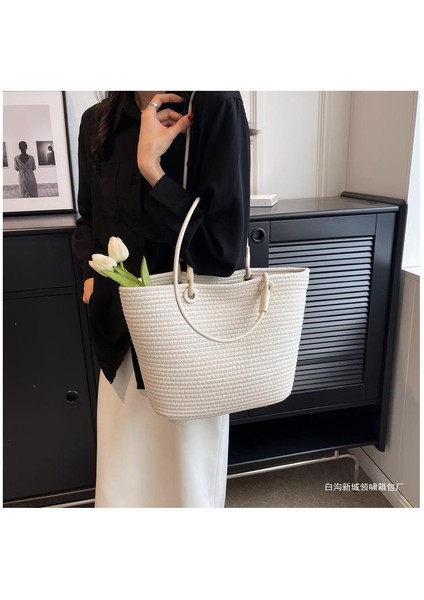 Kore Bayan Çantası, Gündelik Çapraz Omuz Çantası, Vahşi Büyük Kapasiteli Omuz Çantası, Çevre Dostu Dokuma Çanta, Hasır Çanta (Yurt Dışından)