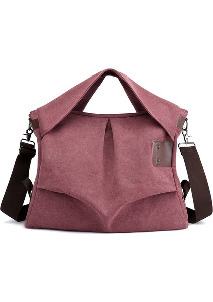 Moda Kanvas Çanta, Pileli Bayan Çanta, Büyük Kapasiteli Çanta, Rahat Omuz Çantası, Günlük Messenger Çanta (Yurt Dışından)