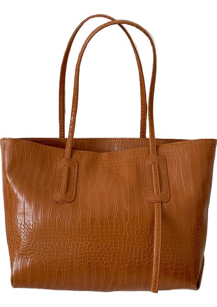 Basit ve Büyük Kapasiteli Bayan Çanta, Şık Timsah Desen Pu Çanta, Vahşi Omuz Çantası, Taşınabilir Toto Çanta (Yurt Dışından)