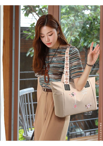 Oxford Kumaş Omuz Çantası, Büyük Kapasiteli Moda Bayan Çantası, El Çantası, Su Geçirmez Rahat Tote Çanta (Yurt Dışından) modelleri