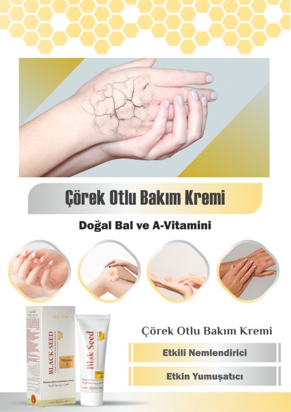 Propoleo Krem, Çörek Otu ve Bal Bakım Kremi + A Vitamini, 80ML