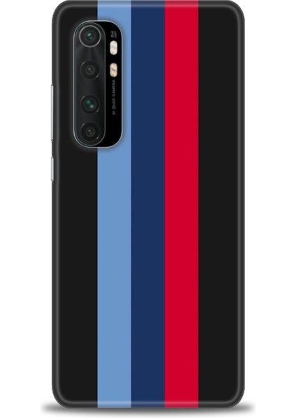 Xiaomi Mi Note 10 Lite Kılıf Hd Baskılı Kılıf - Bordo Mavi Çubuklar