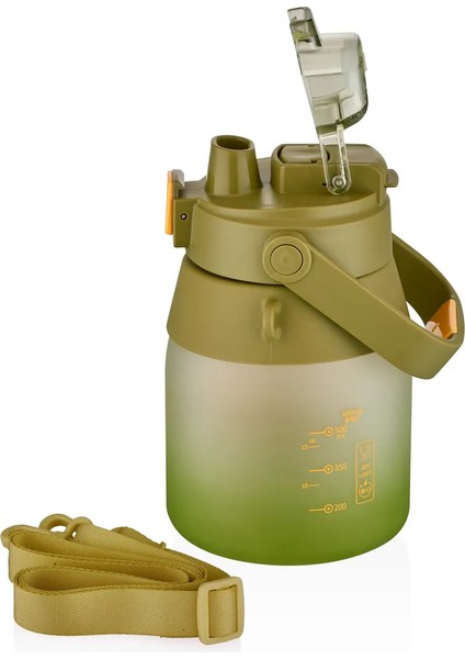 1000ML Tek Kapak Pipetli/pipetsiz Kullanım Taşıma Askılı Motivasyon Su Matarası modelleri