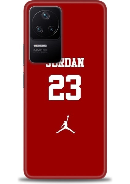 Xiaomi Poco F4 Kılıf Hd Baskılı Kılıf - Jordan Kırmızı