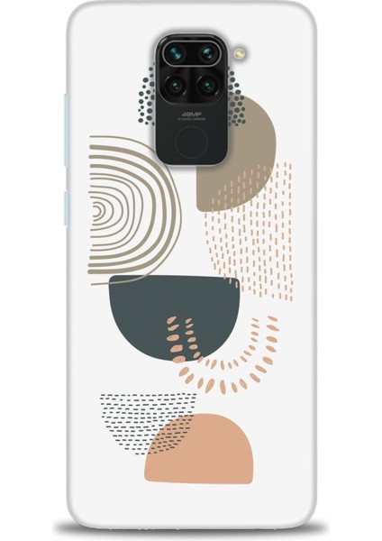 Xiaomi Redmi Note 9 Kılıf Hd Baskılı Kılıf - Turuncu Yarım Daire