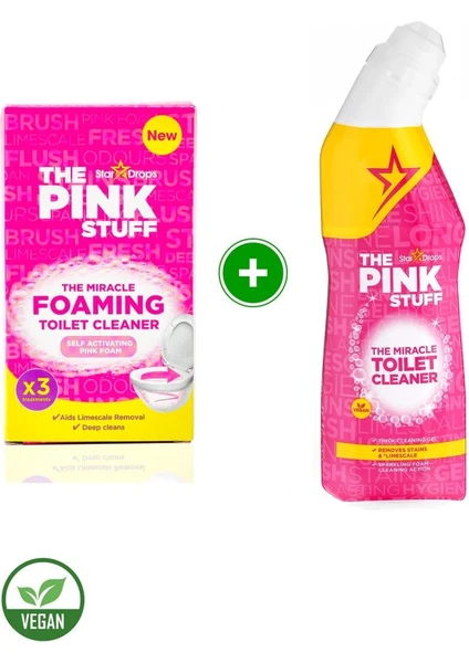 The Pink Stuff Mucizevi Tuvalet Temizleyici 750ML + Köpüren Tuvalet Temizleyici 3 Adet