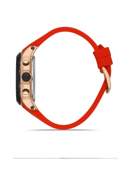 FM31402D-R4 Quartz Silikon Bordo Siyah Kadran 44 mm Erkek Kol Saati