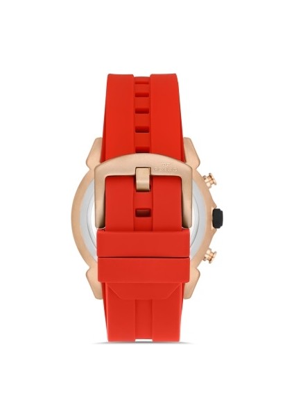 FM31402D-R4 Quartz Silikon Bordo Siyah Kadran 44 mm Erkek Kol Saati