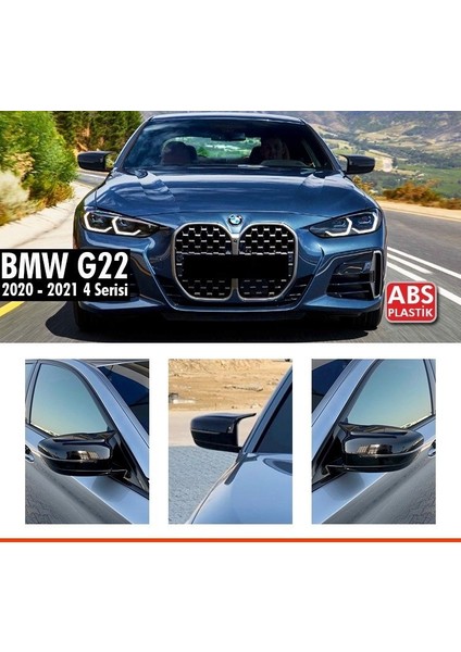Bmw 4 Serisi G22 Yarasa Ayna Kapağı, Piano Black Abs Plastik