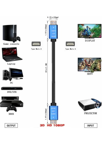 4K Destekli 3m HDMI Kablo Ultra Hd-3d