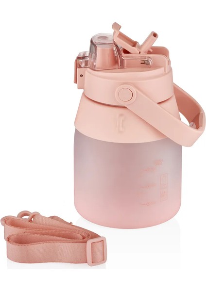 1000ML Tek Kapak Pipetli/pipetsiz Kullanım Taşıma Askılı Motivasyon Su Matarası fiyatları