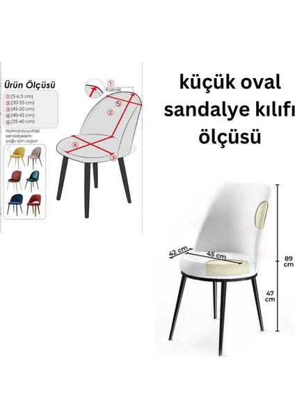 Kadife Sandalye Kılıfı Retro Oval Sandalye Örtüsü Sandalye Koruma Tekli(Küçük İÇİN)35X45 Gri