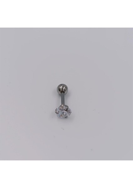 Çelik Silver Tek Taş  Piercing